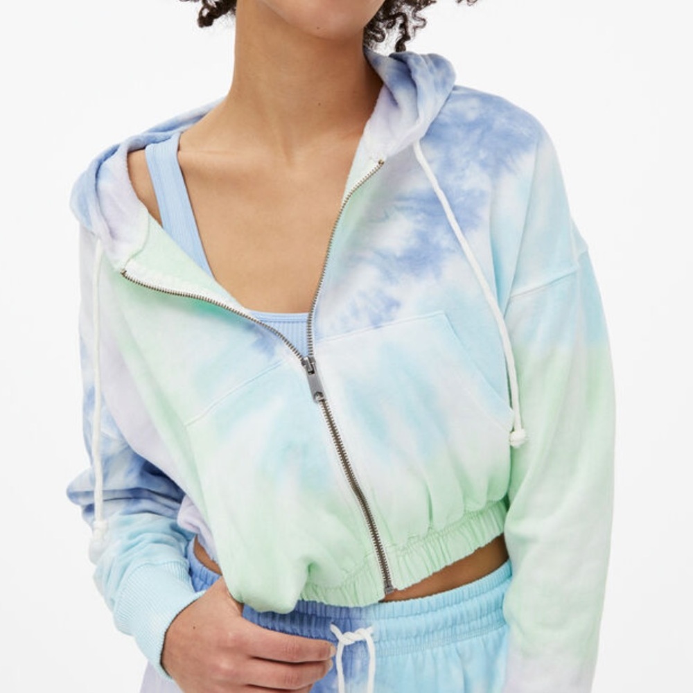 AEROPOSTALE Tie-Die Cropped Full-Zip Hoodie!